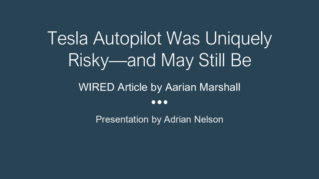 Adrian Nelson Presentation